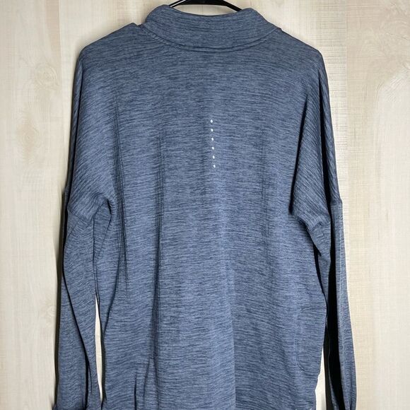 Nike dri fit running blue heather long sleeve pullover 1/4‎ zip, size large - Picture 13 of 13